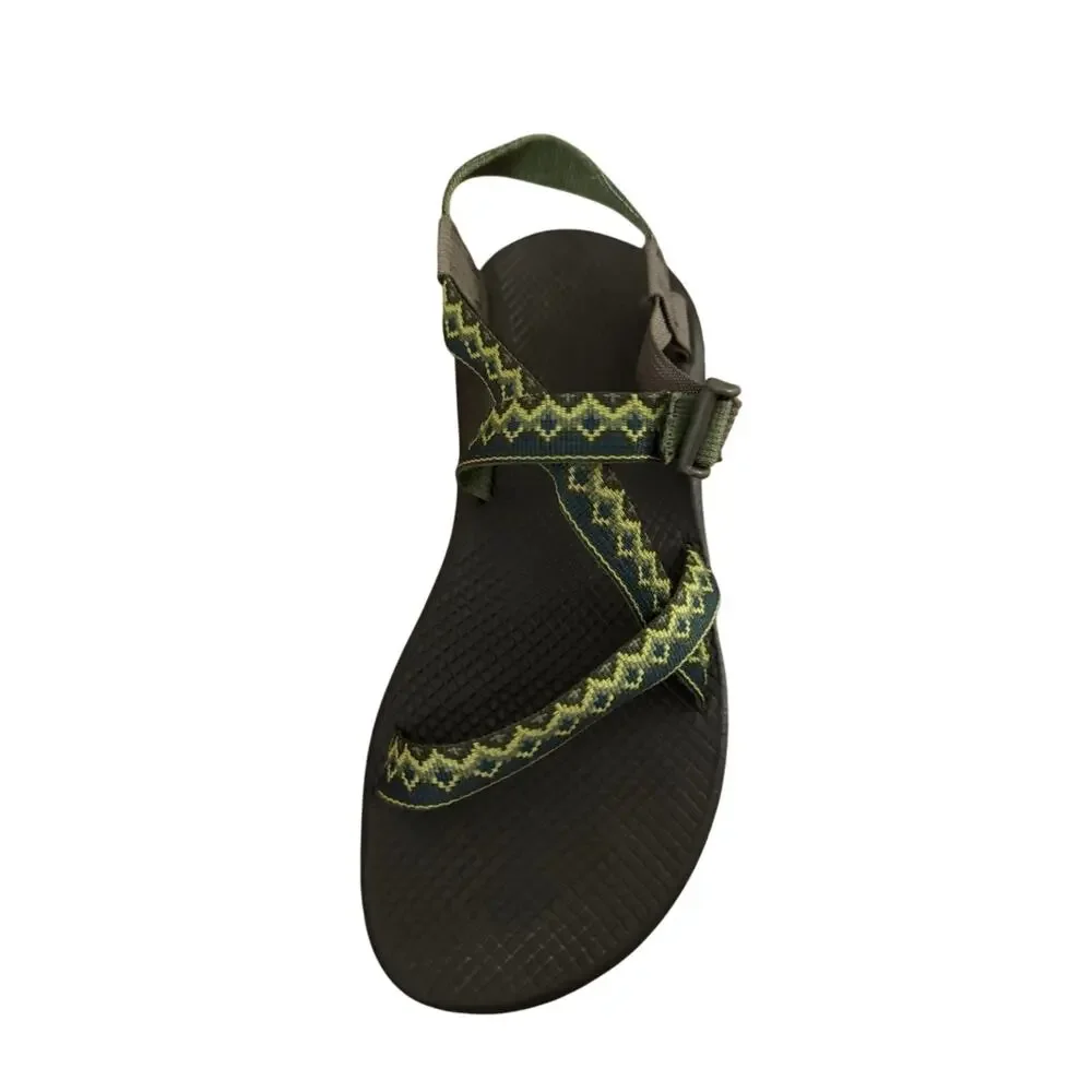 Chaco Z Cloud Sandals Green Brown Aztec Strappy Hiking Outdoor Recovery Women 11